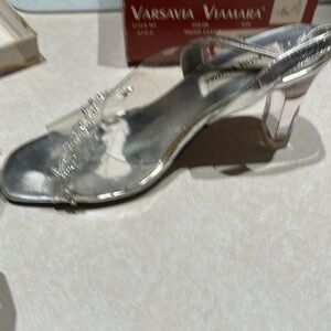 VARSAVIA VIAMARA | Women’s Silver Clear Strap heels | Size 8